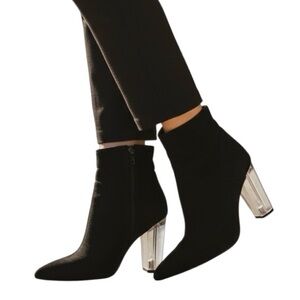 Jessica Simpson Ankle Boots - Size 9 - Black with Clear Heels